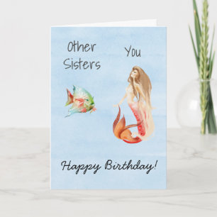 Carte Joyeux Anniversaire Soeur Mermaid Lover