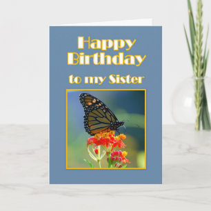 Carte Joyeux Anniversaire Soeur Monarque Papillon
