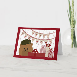 Carte Joyeux anniversaire, soldat du béret vert de l'Arm