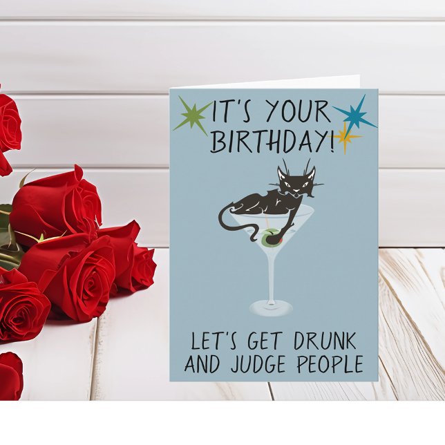 Carte Joyeux Anniversaire Soyons ivres et Jugeons les ge (Créateur téléchargé)