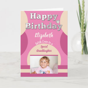 Carte Joyeux anniversaire spécial Grandgirl photo rose