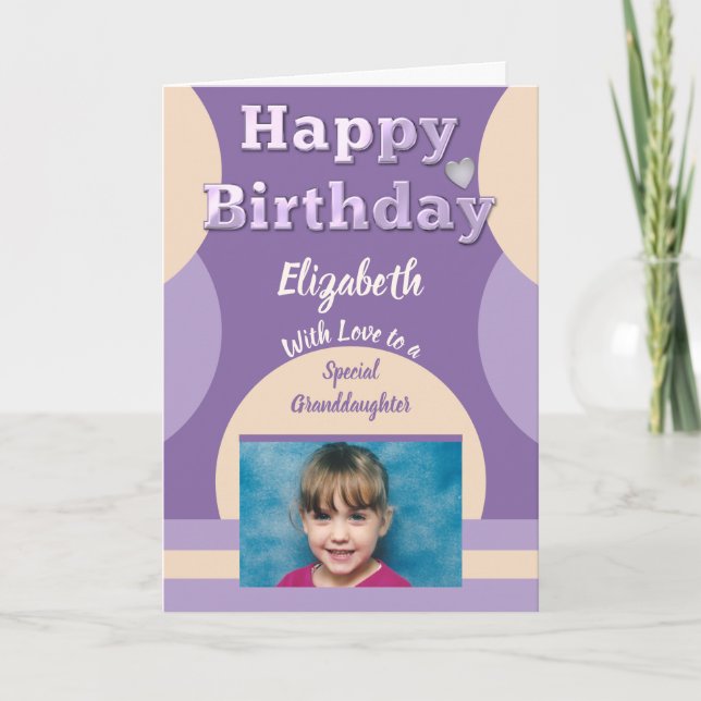 Carte Joyeux Anniversaire spécial Grandgirl violet photo (Devant)