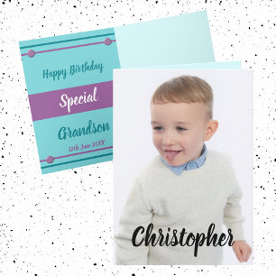 Carte Joyeux anniversaire spécial Grandson photo