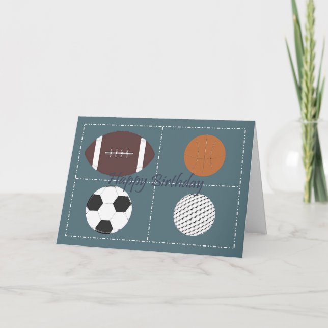 Carte Joyeux Anniversaire Sport Thème (Devant)