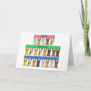 Carte Joyeux anniversaire Stepdad Cartoon Cats