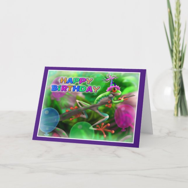 Carte Joyeux Anniversaire style jungle 006 (Devant)