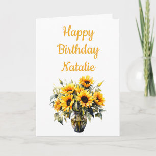 Carte Joyeux Anniversaire Sunflower Heart