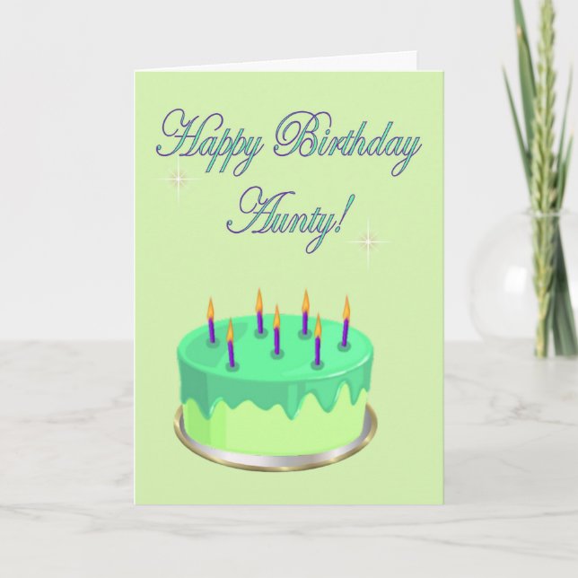 Carte Joyeux anniversaire Tante Anniversaire souhaits de (Devant)