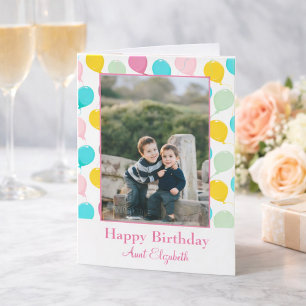 Carte Joyeux anniversaire Tante Balloons Photo