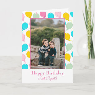 Carte Joyeux anniversaire Tante Balloons Photo