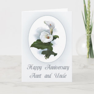 Carte Joyeux anniversaire, tante et oncle, Calla Lilies