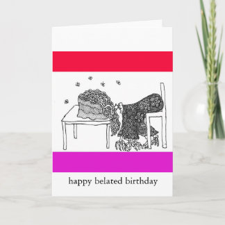 Carte joyeux anniversaire tardif