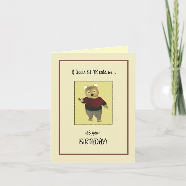 Carte Joyeux Anniversaire Teddy Bear (Devant)