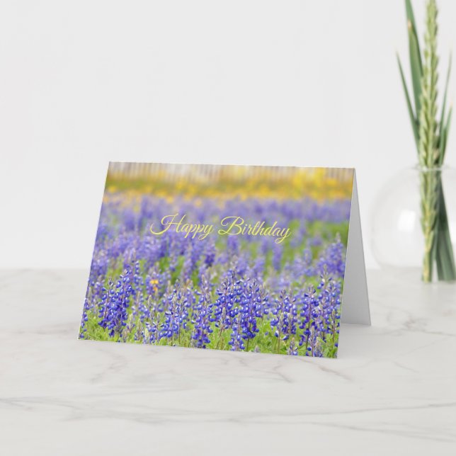 Carte Joyeux anniversaire, Texas Bluebonnet Field (Devant)