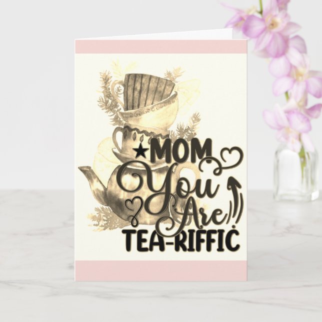 Carte Joyeux Anniversaire Thé Aimant Maman Amoureux Drôl (Orchidée)