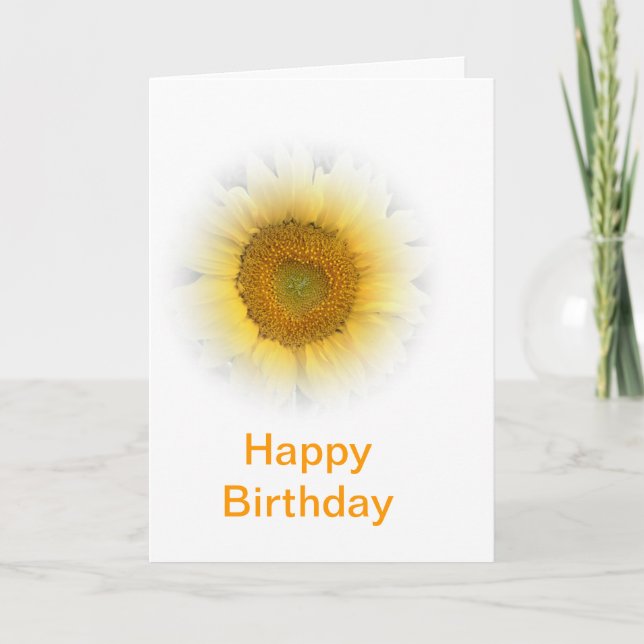 Carte Joyeux Anniversaire tournesol (Devant)