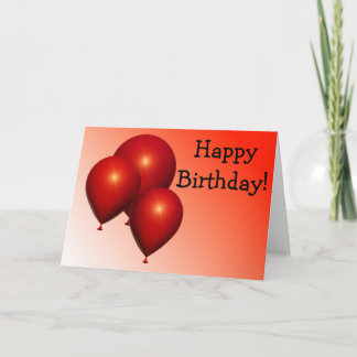 Carte Joyeux Anniversaire : Trois ballons rouges