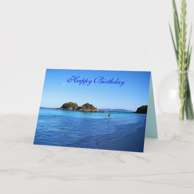 Carte Joyeux anniversaire, Trunk Bay, St. John, U.S.V.I. (Devant)