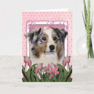 Carte Joyeux anniversaire - Tulipes roses - Berger austr