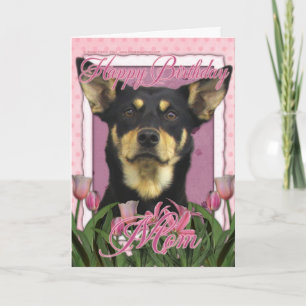 Carte Joyeux anniversaire - Tulipes roses - Kelpie austr