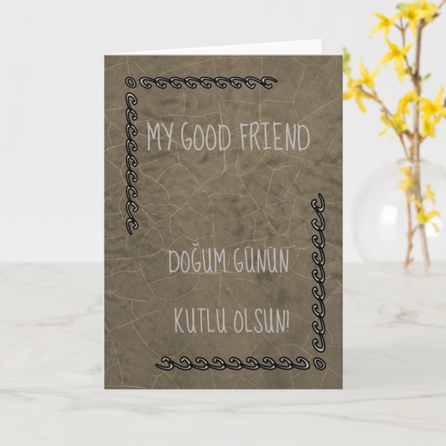 Carte Joyeux anniversaire turc (Fleur jaune)