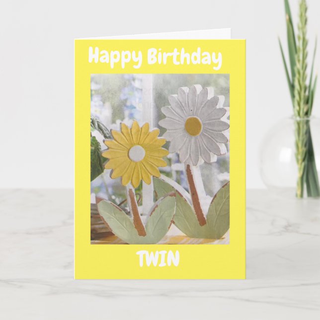CARTE JOYEUX ANNIVERSAIRE *TWIN* AVEC JOURNÉES (Devant)