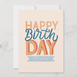 Carte Joyeux anniversaire. Typographie moderne lettrage 