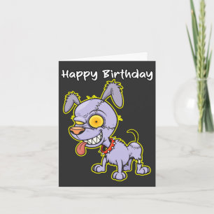 Carte Joyeux anniversaire Undead Zombie Chien Illustrati