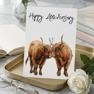 Carte Joyeux Anniversaire Vaches Highland Mignonnes Amou