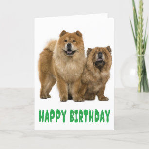 Carte Joyeux Anniversaire Vert Chow Chow Chien Coquelico