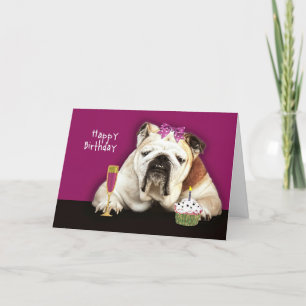 Carte joyeux anniversaire, vieillir, drôle de chien, arc