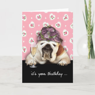 Carte joyeux anniversaire, vieillir, humour, chien avec 