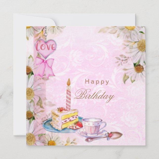Carte Joyeux anniversaire vintage (Devant)