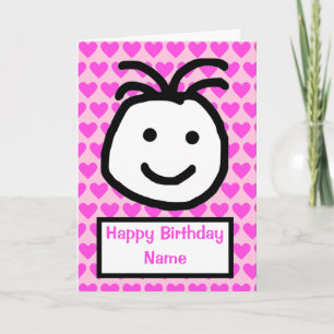 Carte Joyeux Anniversaire Visage Souriant Mignon