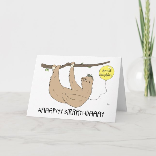 Carte Joyeux Anniversaire Voisin Spécial, Fente Humorist (Devant)