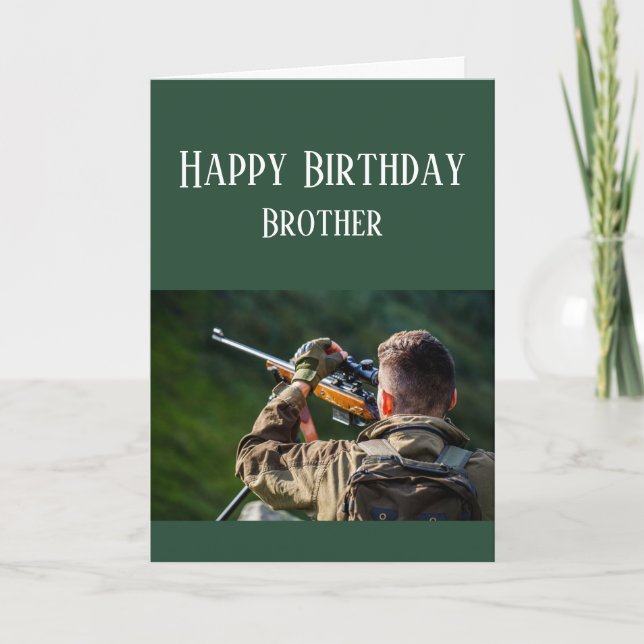 Carte Joyeux Anniversaire Voitures Frère Chasse Camoufla (Devant)