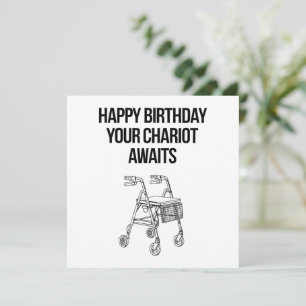 Carte Joyeux anniversaire Votre Chariot Attend