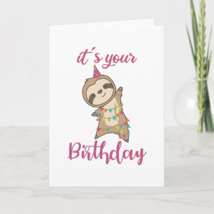 Carte Joyeux Anniversaire Vous Souhaite Sloth Mignonne