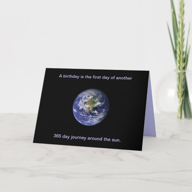 Carte Joyeux anniversaire : Voyage autour du soleil (Devant)