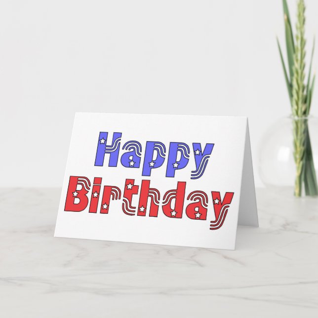 Carte Joyeux anniversaire, White & Blue (Devant)