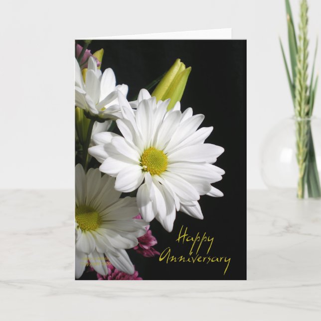 Carte Joyeux anniversaire White Daisy Photographie (Devant)