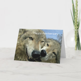 Carte Joyeux anniversaire - Wolf Mates - pour couple
