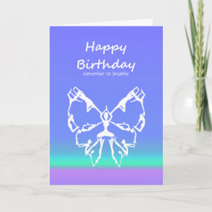 Carte Joyeux Anniversaire Yoga Poses Papillon Respirer C