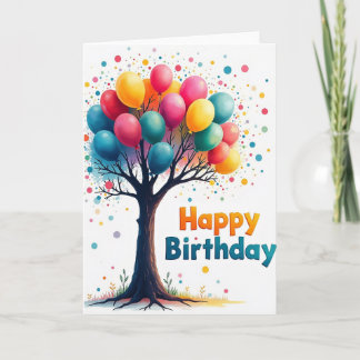 Carte Joyeux Arbre à Ballons