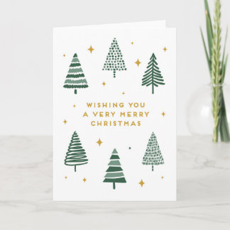 Carte Joyeux arbres de Noël aux étoiles