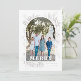Carte Joyeux Arche à fleurs de Noël moderne