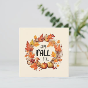 Carte Joyeux automne Y'all