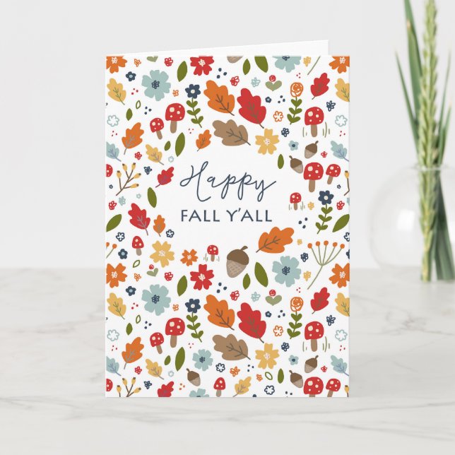 Carte Joyeux automne Y'all Thanksgiving Fall (Devant)