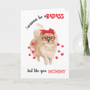 Carte Joyeux badass de la fête des mères de votre chien
