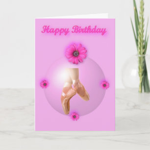Carte Joyeux ballet d'anniversaire Ballerina Dancer Chau